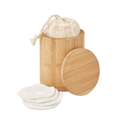 BAMBOO FIBRE CLEANSING PAD SET in Brown