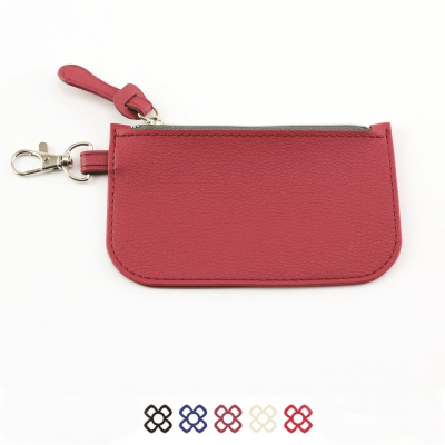 MINI ZIP POUCH with Bag Clip in Recycled Como Vegan PU