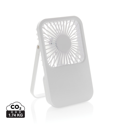 AERVINA RCS RECYCLED PLASTIC RE-CHARGEABLE DESK FAN in White