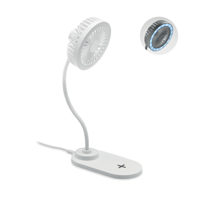 DESK TOP CHARGER FAN with Light in White