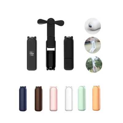HANDHELD FOLDING MINI FAN with Power Bank