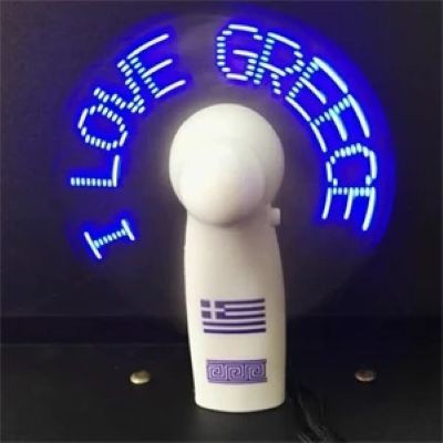 LED LUMINOUS TEXT ADVERTISING SMALL FAN CUSTOMIZED LOGO