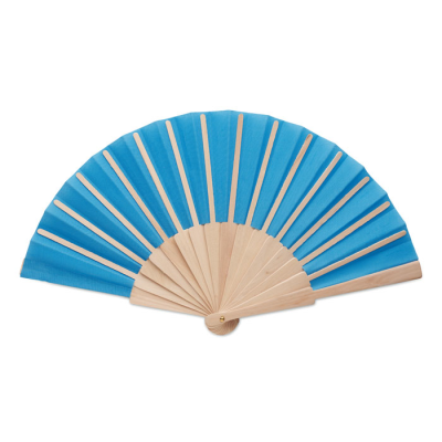 MANUAL HAND FAN WOOD in Blue