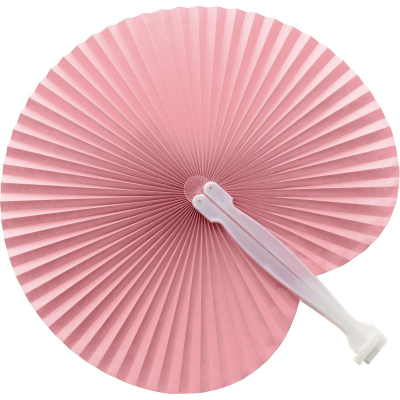 PAPER HAND HELD FAN in Pink