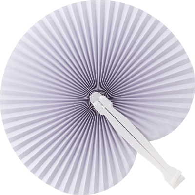 PAPER HAND HELD FAN in White