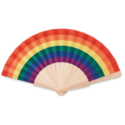 RAINBOW WOOD HAND FAN