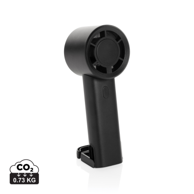 TWIST RCS RECYCLED PLASTIC RE-CHARGEABLE PORTABLE FAN in Black