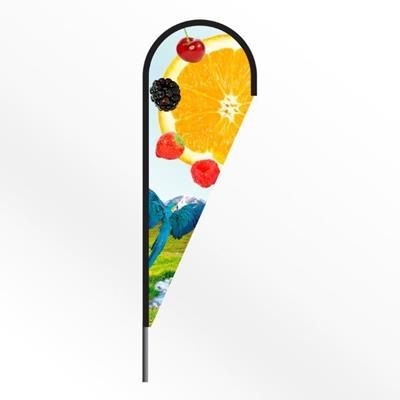 LARGE TEAR DROP FEATHER FLAG BANNER with Spiked Base