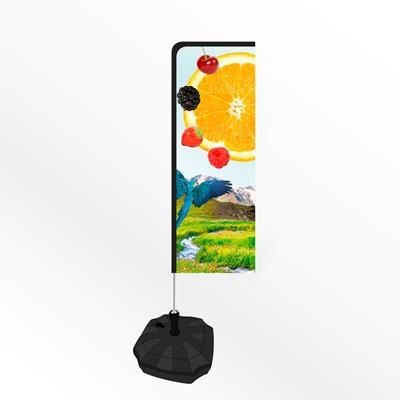 LARGE URBAN RECTANGULAR PORTABLE FLAG BANNER with Water or Sand Base