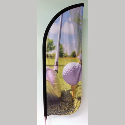 MEDIUM ROUND FEATHER FLAG BANNER with Water or Sand Base