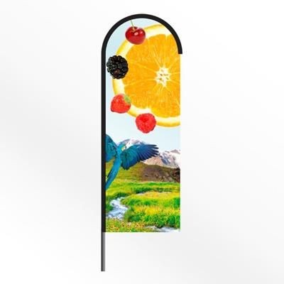 SMALL BOW FEATHER FLAG BANNER with Spiked Base