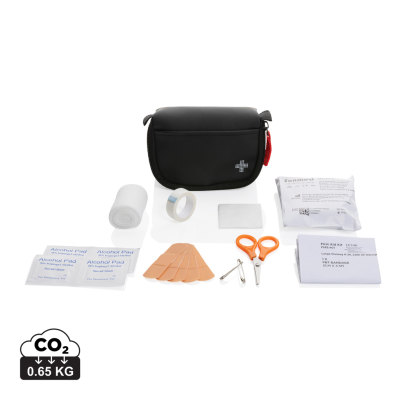 RCS RECYCLED NUBUCK PU POUCH FIRST AID SET MAILABLE in Black