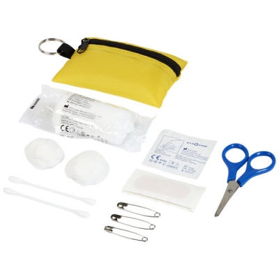 VALDEMAR 16-PIECE FIRST AID KEYRING POUCH in Yellow