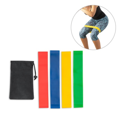 BURPEE SET OF ELASTICATED RESISTANCE BANDS with Non-Woven Pouch