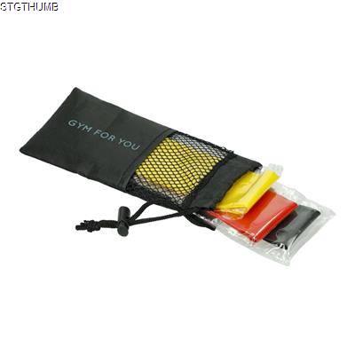 GYM BAND WORKOUT, SET OF 3, MULTI COLOUR