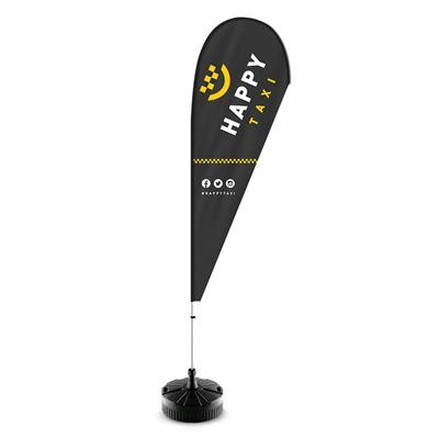 4,8M FIBREGLASS TEAR DROP FLAG AND POLE KIT