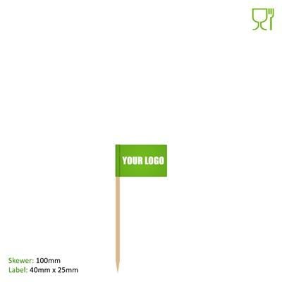 FOOD FLAG 100MM SKEWER - 40MM X 25MM