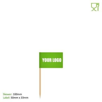 FOOD FLAG 100MM SKEWER - 50MM X 33MM