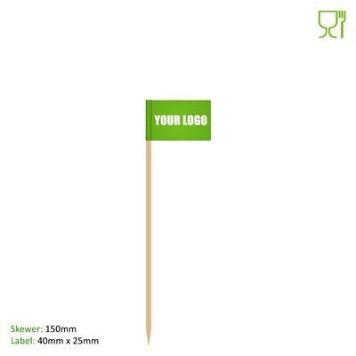 FOOD FLAG 150MM SKEWER - 40MM X 25MM