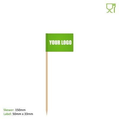 FOOD FLAG 150MM SKEWER - 50MM X 33MM