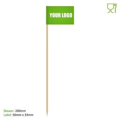 FOOD FLAG 200MM SKEWER - 50MM X 33MM