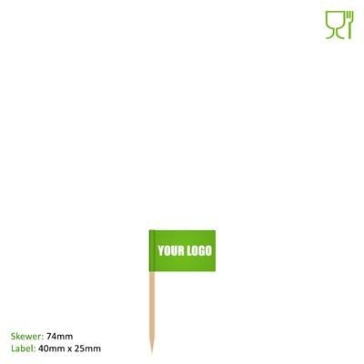 FOOD FLAG 74MM SKEWER - 40MM X 25MM
