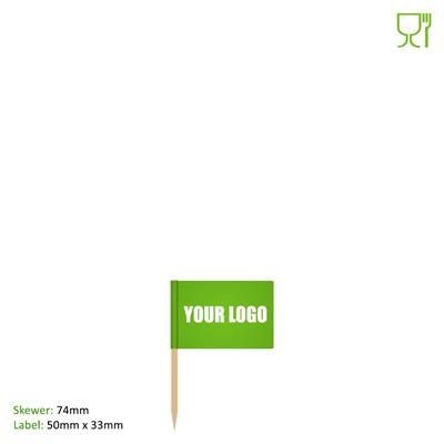 FOOD FLAG 74MM SKEWER - 50MM X 33MM
