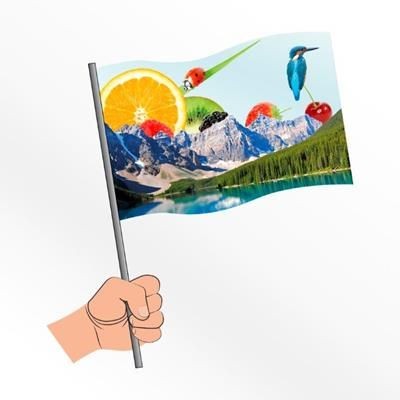 LARGE SYNTHETIC PAPER HAND WAVING FLAG