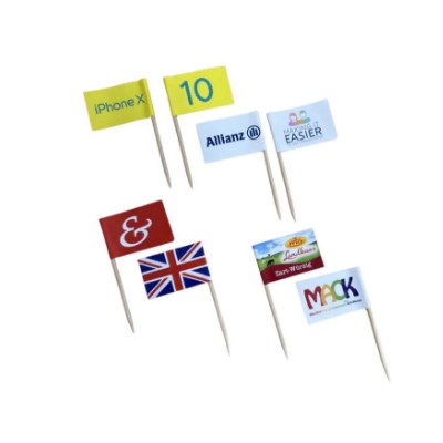 MINI PAPER FLAG ON 65MM COCKTAIL GOURMET STICK