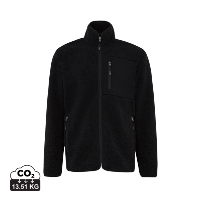 IQONIQ DIRAN RECYCLED POLYESTER PILE FLEECE JACKET in Black