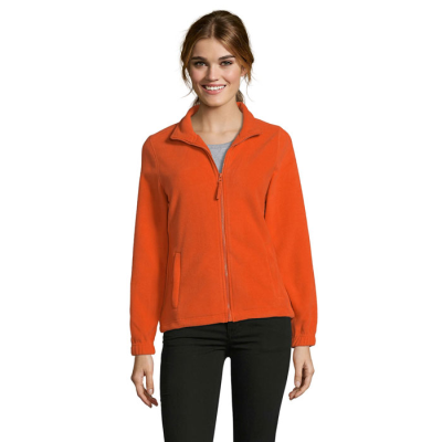 NORTH LADIES ZIP FLEECE in Orange
