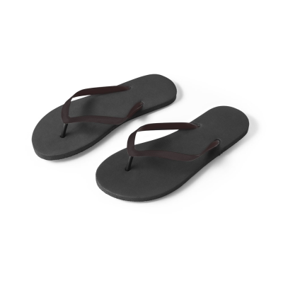 MAUPITI L  &  XL COMFORTABLE SLIPPERS with Pe Sole & PVC Strap in Black