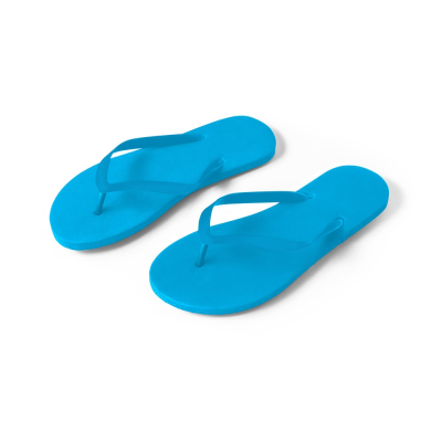 MAUPITI L  &  XL COMFORTABLE SLIPPERS with Pe Sole & PVC Strap in Light Blue