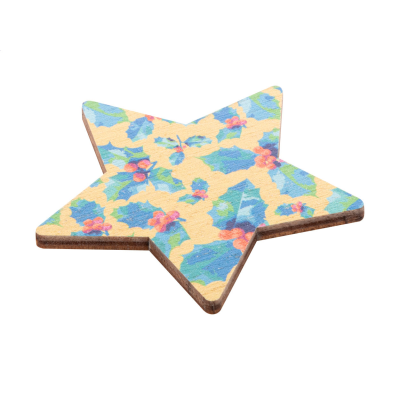 CUSTOM CHRISTMAS FRIDGE MAGNET, STAR in Natural