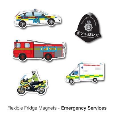 VARIOUS EMERGENCY VEHICLE SHAPE FLEXIBLE FRIDGE MAGNET
