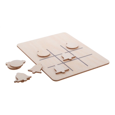 CHRISTMAS TIC-TAC-TOE, ORNAMENT & BELL in Natural