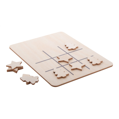 CHRISTMAS TIC-TAC-TOE, STAR & CHRISTMAS TREE in Natural