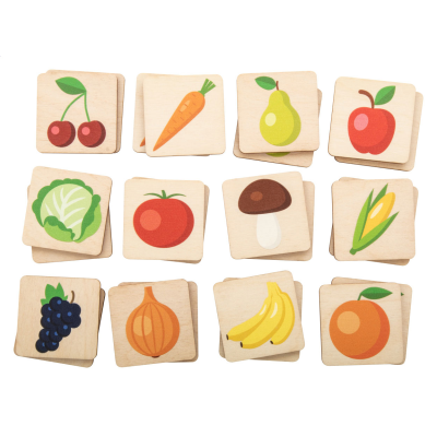 MEMORY GAME, FRUITS AND VEGGIES in Natural