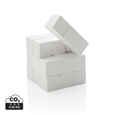 WOOD BRAIN GAME in Canvas Pouch in White