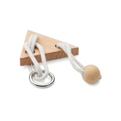 WOOD BRAIN TEASER TRIANGULAR in Brown