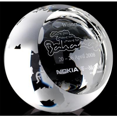 80MM CRYSTAL GLOBE with Sloping Flat Face