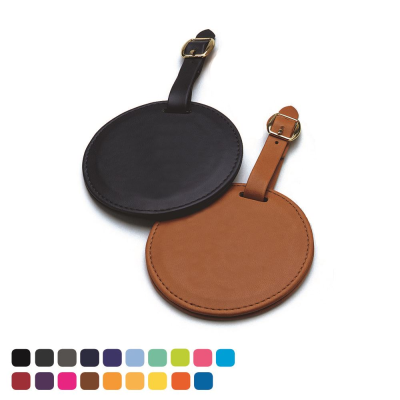 ROUND BAG TAG in Soft Touch Vegan Torino PU