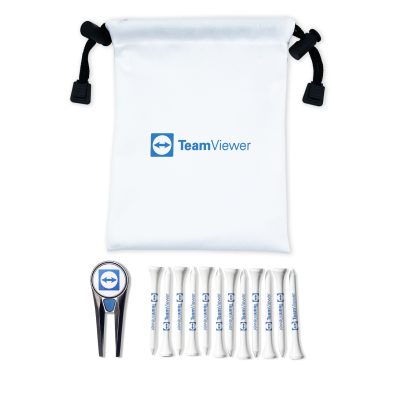 GEO POLYESTER DRAWSTRING GOLF BAG SET - PROMOTIONAL CORPORATE GIFT