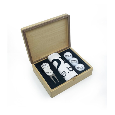 HINGED MAGNETIC BAMBOO FLIX LITE GOLF PRESENTATION BOX