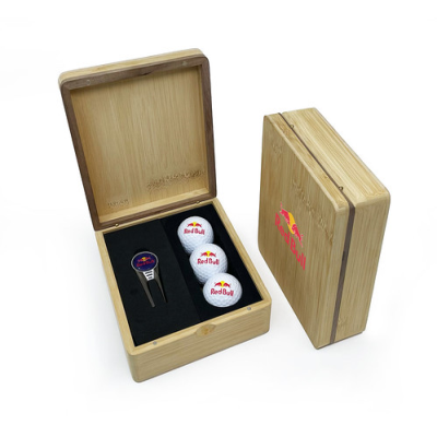 MINI HINGED MAGNETIC BAMBOO GEO GOLF PRESENTATION BOX