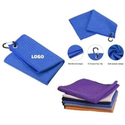 CONVENIENT MICROFIBRE WAFFLE PATTERN GOLF TOWEL