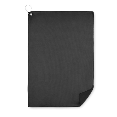 PET GOLF TOWEL with Hook Clip in Black