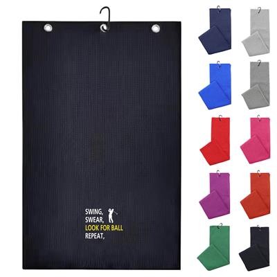 TRIFOLD WAFFLE GOLF TOWEL