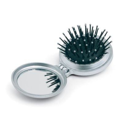 FOLDING BRUSH & MIRROR in Silver