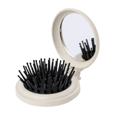 MIRROR with Hairbrush in Natural